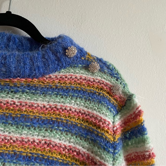 Leandra Medine x Mango wool blend colourful striped sweater - Picture 5 of 11